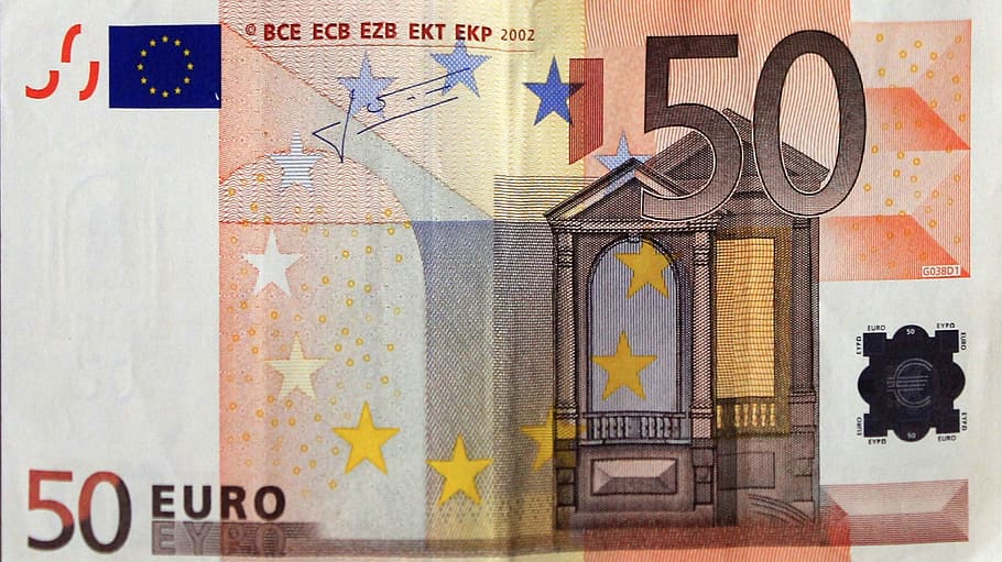dolarová bankovka, euro, peníze, měna, účty, bankovky