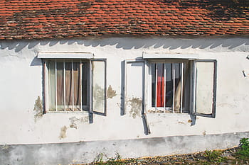 otevřeno, bílý, okno, rám, Dům, Domov, obytný, chata, chalupa, vnější, starý