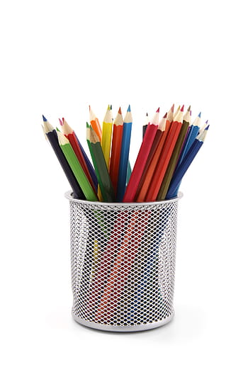 sortiert, Farbstifte, grau, Bleistifthalter, Buntstifte, Weiß, Mesh, Container, künstlerisch, hell, Farbe