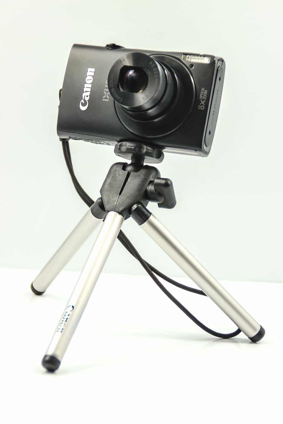 digitální fotoaparát, kánon, Fotoaparát, digitální, obrázek, přístroj, Černá, bílý, stativ, jasné dno, obraz