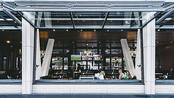 lidé uvnitř restaurace, architektura, budova, infrastruktura, restaurace, obchod, uvnitř, stavba, maloobchodní, exteriér budovy, den