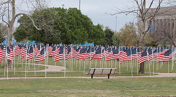 gedenkteken, vlaggen, Verenigde Staten, Amerikaans, Oklahoma stad, Oklahoma, vaderlandslievend, eer, onafhankelijkheid, viering, symbool
