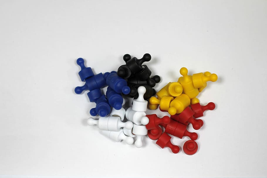 Magnets, Colorful, Black, Blue, Yellow, black, blue, red, white, background, grouping, group