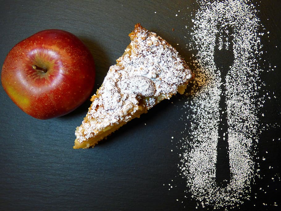 flat, lay, photography, apple, sliced, pie, apple pie, cake, eat, fruit, bake itself