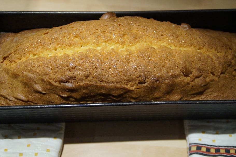 loaf pan, cake, sand cake, bake, oven, baked