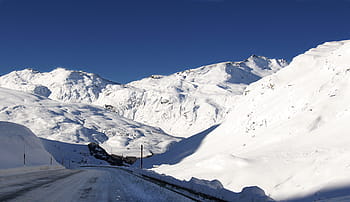 sníh, pokryté, beton, silnice, hory, během dne, hora, ledovec, led, horský summit, Studený