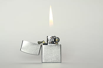 gray lighted flip-lighter, fire, lighter, the flame, firefox