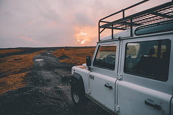 auto, ajoneuvo, kuljetus, tie, matkustaa, seikkailu, karkea, auringonlasku, ruoho