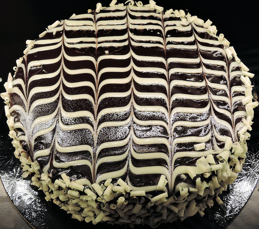 chocolate cake, ganache, white chocolate, sweet, food