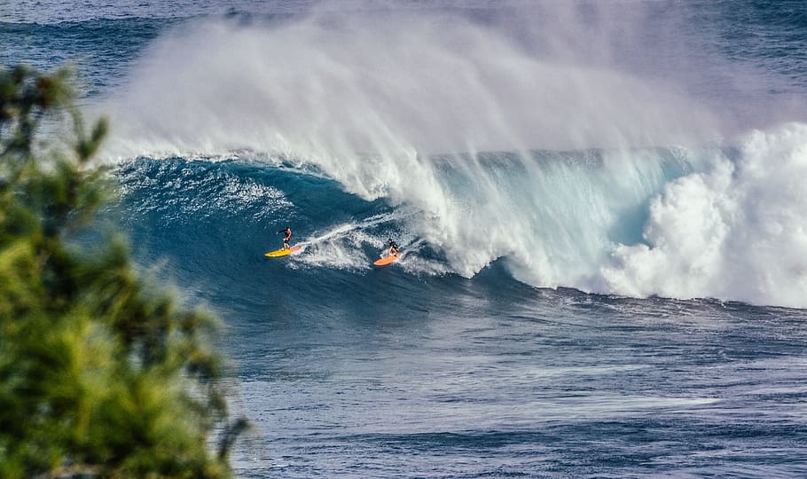 la nature, eau, océan, mer, vagues, tsunami, éclaboussure, tunnel, le surf, surfeur, balade