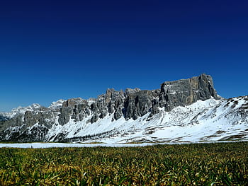 fotografie krajiny, zelená, travnaté hřiště, skalní hory, Itálie, dolomity, letní, slunce, hora, cima ambrizzola, monte metformin