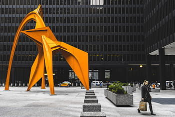 modern, art street sculpture, Modern art, sculpture, downtown Chicago, urban, city, people, urban Scene, built structure, architecture