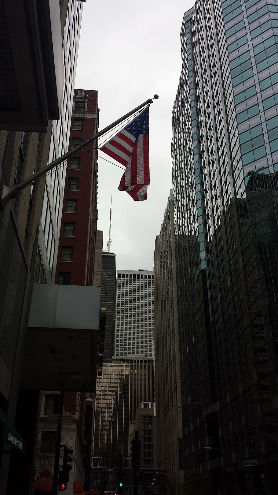 stars and stripes, chicago, illinois, building, downtown, city centre, city, new York City, manhattan - New York City, uSA, skyscraper