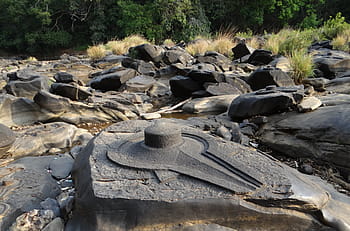 sahasralinga, Stein, Skulpturen, Flussbett, Shalmala, Symbol, religiös, Hinduismus, Spiritualität, spirituell, Religion