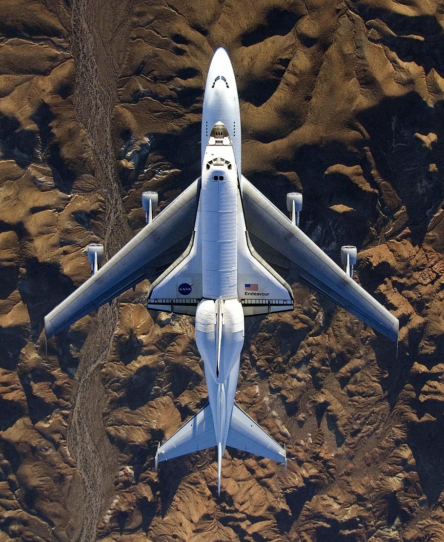 bílý, kyvadlová doprava letadlem, raketoplán, usilovat, kyvadlová doprava, letadlo, boeing 747, jízdní, letectví a kosmonautiky, řemeslo, nasa