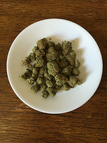 zelená, konopných pupenů, bílý, keramický, deska, konopí, marihuana, plevel, lék, medicína, rostlina