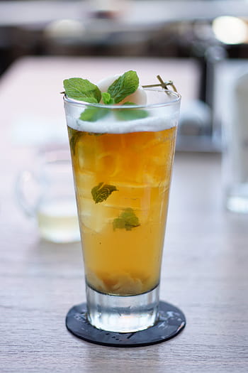 sklenka, nápoj, máta, listy, čaj, pilsner, nápoje, šťáva, citrón, chlad, nápojová sklenice