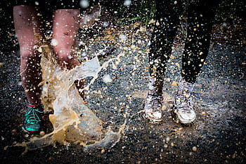 scarpe, calzature, bagnato, acqua, giocare, all'aperto, avventura, piedi, gambe