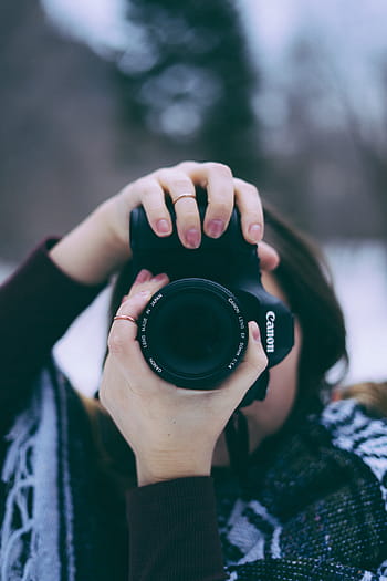 osoba, použitím, canon dslr fotoaparát, kánon, objektiv, fotografování, obrázek, fotograf, lidé, žena, lidské ruky