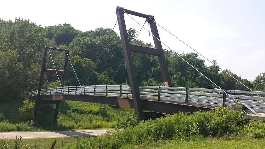steel, bridge, vermont, intervale, footbridge