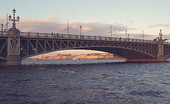 gray concrete bridge, vintage, gray, beige, concrete, bridge, architecture, water, sky, bridge - man made structure, connection