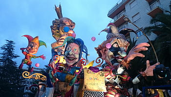 karneval, průvod, alegorie, papírová hmota, vagón