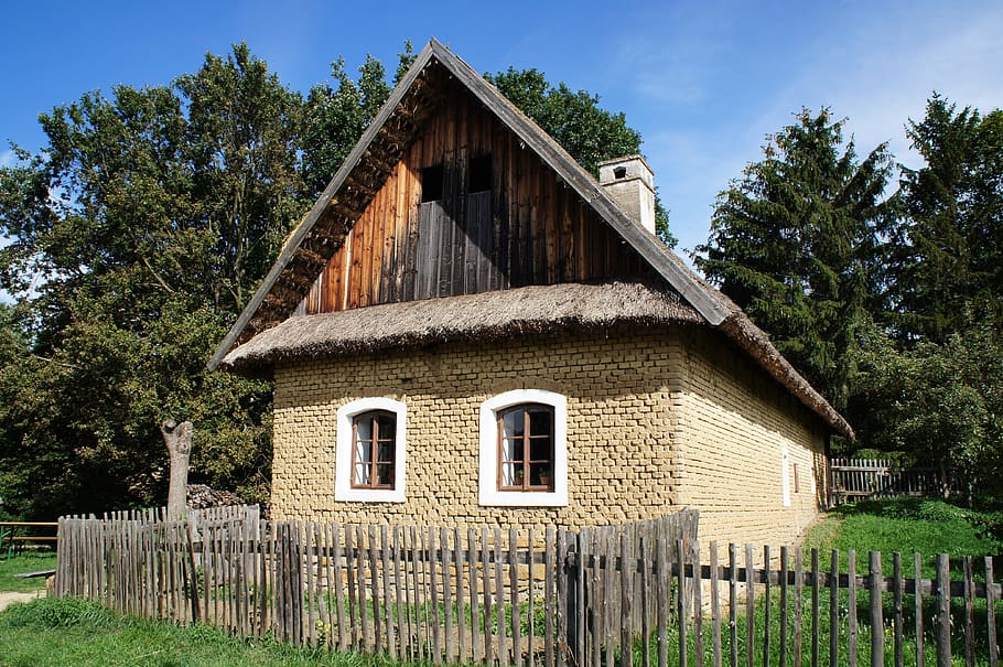 Dům, vesnice, venkov, venku, dřevěný plot, plot, venkovské scény, dřevo - materiál, architektura a budovy, bytového domu, hospodařit