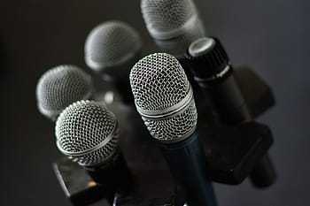 pět dynamických mikrofonů, mikrofon, mikro, stojan na mikrofon, karaoke, hlas, Zvuk, objem