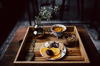 hogar, fruta, té, taza, dulce, desayuno, comida, mermelada, hecho en casa, naranja, en el interior