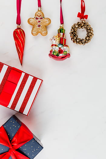 Fondo de Navidad, espacio de copia, Navidad, decoración, mármol, mármol blanco, regalos, copia, vacaciones, rojo, vacío