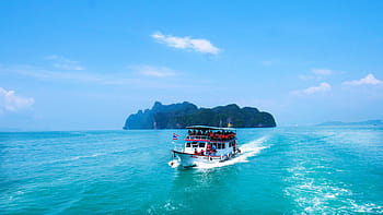 white, steel passenger boat, large, body, water, steel, passenger, boat, body of water, sea, nautical Vessel