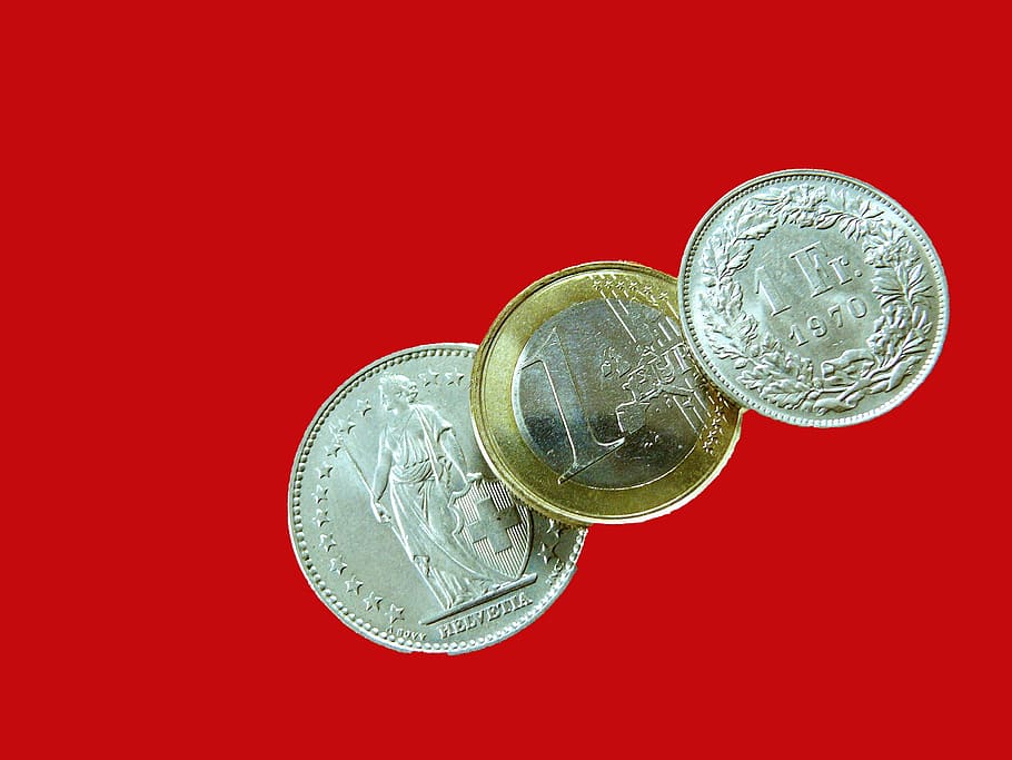 švýcarské franky, švýcarský frank, euro, euromincí, peníze, měna, mince, finance, Evropa, Uložit, hotovost