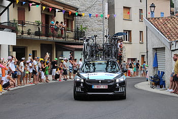 tour de france, cycling, jaujac, caravan