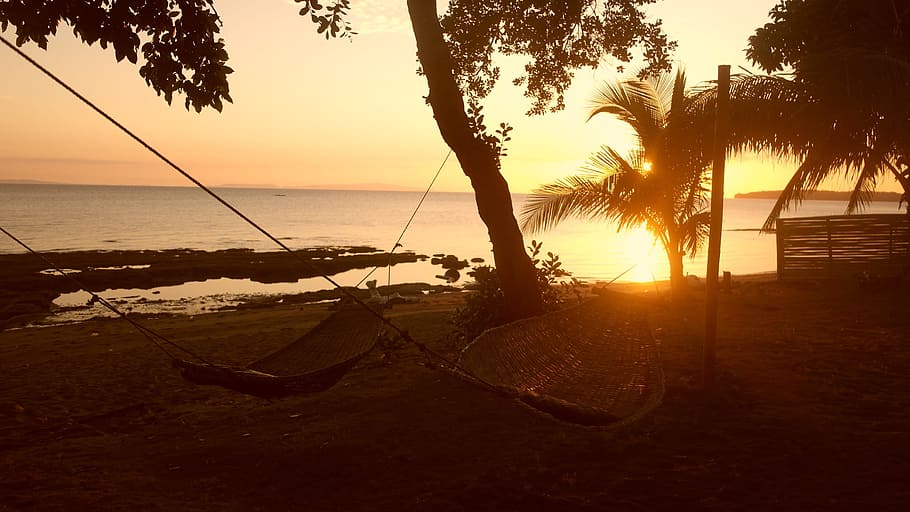Sunset, Philippines, Sorsogon, sea, silhouette, water, nature, tree