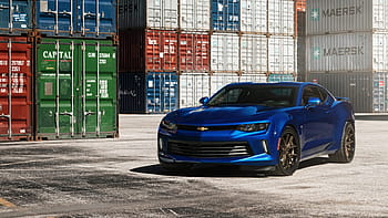 modrý, chevrolet camaro kupé, auto, chevrolet, camaro, Amerika, sval, chevrolet, camaro, závoďák, přeprava, sport