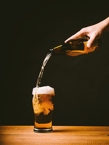 osoba, hospodářství, jantar, skleněná láhev, pivo, nalévání, sklenka, napít se, alkohol, bar, hospoda