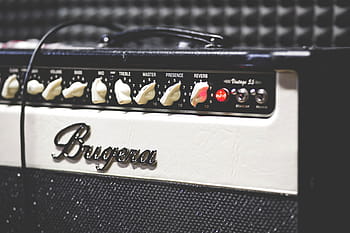 bianca, nero, amplificatore per chitarra bugera, vicino, foto, Bugera, chitarra, amplificatore, ancora, elementi, cose