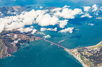 san francisco, emas, jembatan gerbang, San Francisco Golden Gate, Jembatan Golden Gate, Diambil, Pesawat, udara, pesawat terbang, arsitektur, spencer baterai