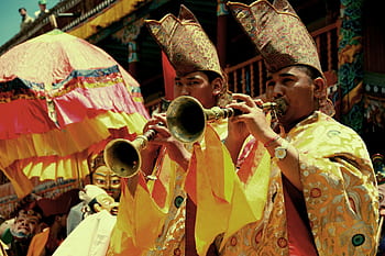 ladakh, india, tibet, trumpet, tradition, people