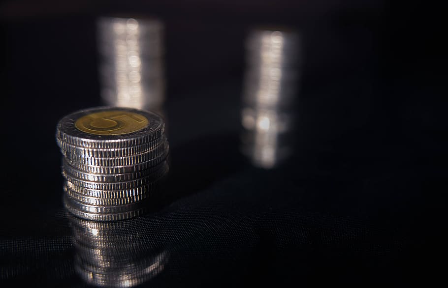 stacks, coins, money, banking, polish, zloty, cash, finances, business, economics, investment