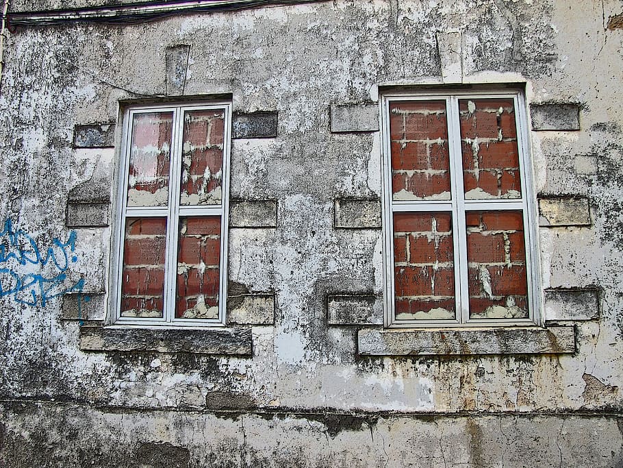 okno, zeď, starý, budova, stará budova, průčelí, město, rám, starý dům, cihly, textura