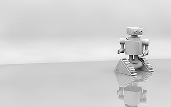 grey metal robot, robot, 3d, print, wallpaper, ai, machine, robotic, futuristic, cyborg, science
