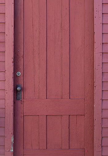 red, door, wooden, building, barn, rustic, entrance, exterior, old, wood, painted