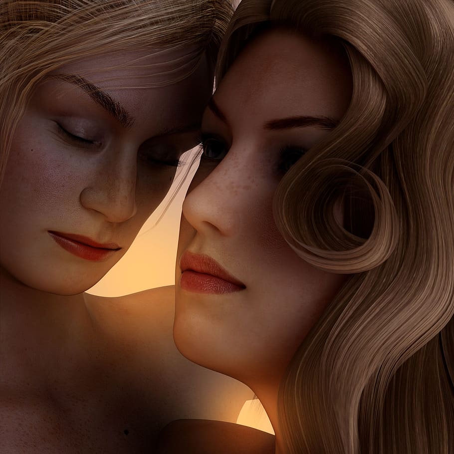 blond vlasy žena, žena, náklonnost, milovat, pro dva, romantický, spolu, šťastný, jednotnost, nálada, něha