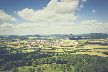 nature, landscape, plains, grass, forests, trees, plots, land, towns, villages, summits