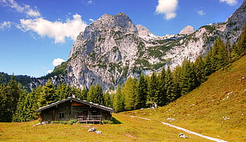 hnědý, Dům, hora, vysokohorský, bavaria, ramsau, hory, Příroda, krajina, Pohled, horolezectví