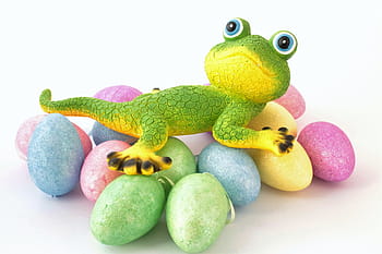Ostereier, Ostern, Osterei, bunt, Frohe Ostern, Dekoration, Farbe, Ei, Gecko Frühling, Ostergruß, lustig