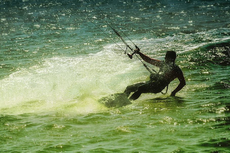χαρταετός, surf, παραλία, Αθλητισμός, νερό, kite surf, παραλία, αθλήματα στο νερό, άθλημα, περιπέτεια, ένα άτομο, μόνο ένας άνθρωπος