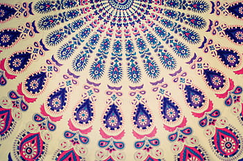 bianca, blu, rosa, opera di mandala, mandala, opera d'arte, decorazione, tessile, modello, cultura indigena, ornato