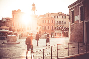 venice piazzale square sunset, Venice, Square, Sunset, antik, arsitektur, rumah, italia, tua, orang-orang, piazzale